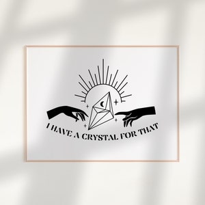 Celestial Crystal Poster, Minimalist Wall Art, Crystal Home Decor Crystal Lover Gift, Witchy Crystal Wall Art, Black And White Crystal Print