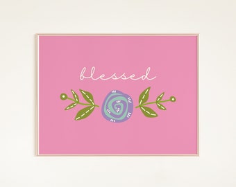 Easter wall art blessed Easter blessings sign Happy Easter sign pastel spring wall art baby girl nursery wall decor Easter kids room decor