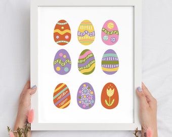 Easter Egg hunt sign Easter egg wall art print spring home decor pastel nursery wall decor Easter decorations printable Happy Easter sign