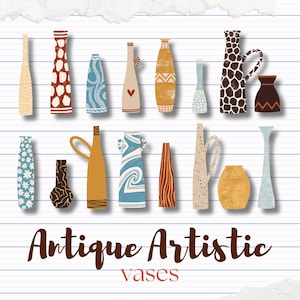 Clipart, formes de vase, vase antique PNG, fichier découpé en forme de vase, illustration de vase grec, clipart poterie, formes de poterie, formes de vase bohème