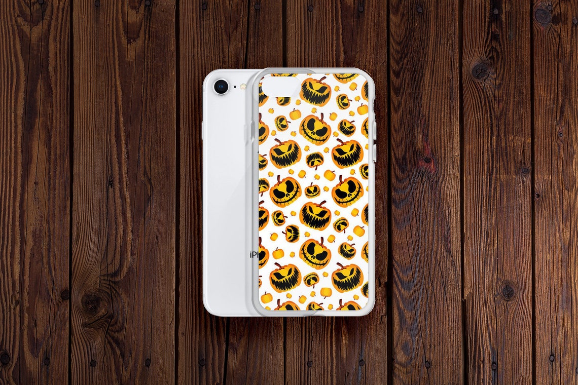 Halloween iPhone 11 Pro Max case. Samsung Galaxy S10 S9 S8 S7 iPhone 6 6s 7 8 Plus X XS Max XR Halloween iPhone Cases with orange pumpkins