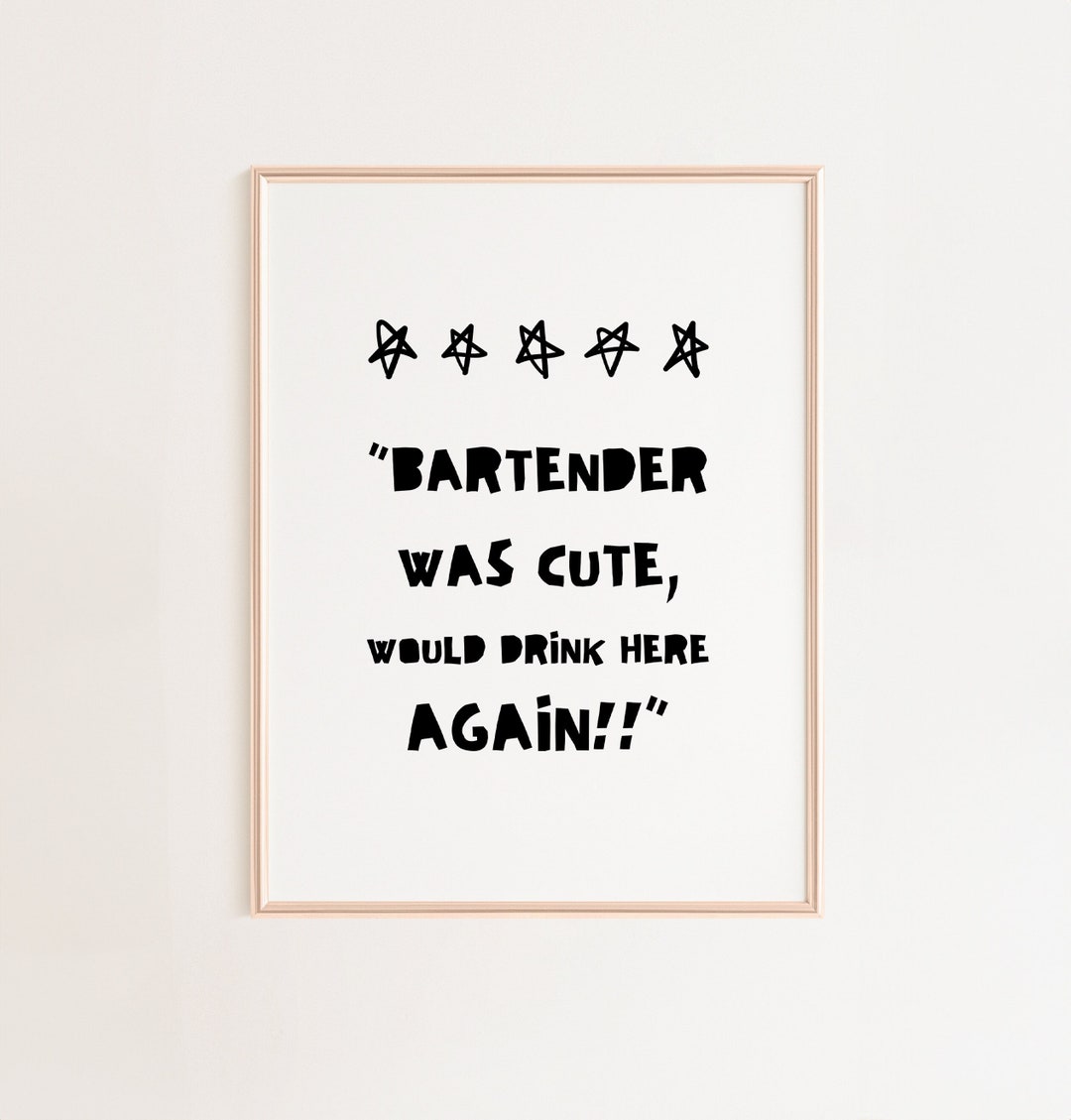 Bartender Art Minimalist Bar Cart Decor Alcohol Poster Printable Bar