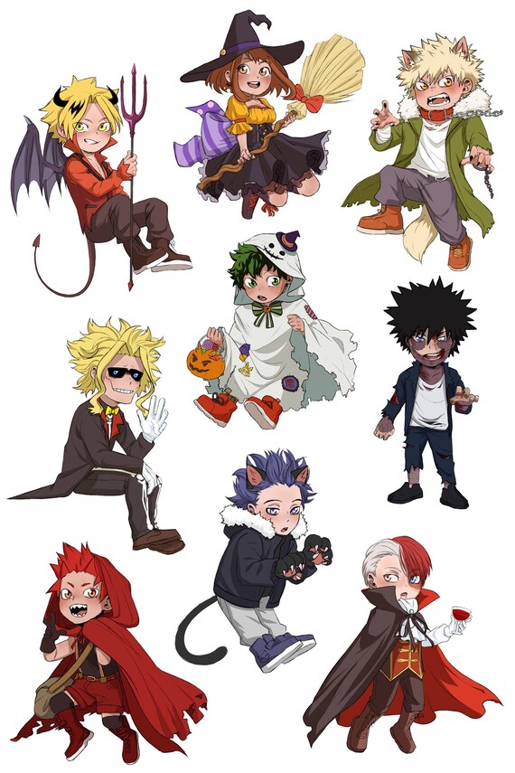Sticker pack Halloween AU Boku no Hero Academia Todoroki Etsy
