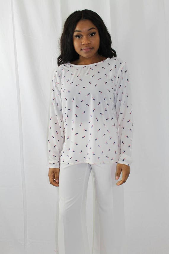 JoJo Lipstick Off White/Creamy Blouse Top