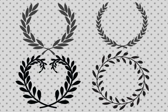 Download Wreath SVG dxf png eps Floral wreath svg and silhouette | Etsy