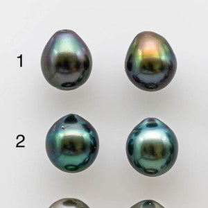 Perle de Tahiti de 8-9 mm par paire assortie pour faire des boucles d'oreilles avec un lustre élevé et des imperfections mineures, non percées, SKU 1729TH image 1