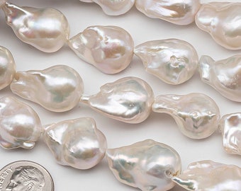 12-16mm Flameball Freshwater Baroque Pearl with Very Nice Luster and Minor Blemish for Jewelry Making, 4 Inch or Full Strand, SKU # 1434BA