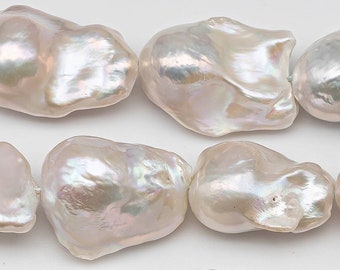 13-16mm Fireball Baroque Pearl High Luster and Smooth Surface with Minor Blemish, Freshwater Nucleated, 4 Inch or Full Strand, SKU # 1433BA