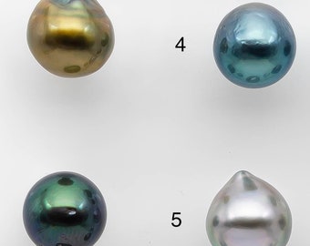 8-9mm Tahitian Pearl Drop with High Luster and Natural Color with Minor Blemishes, Loose Single Piece Undrilled, SKU # 2120TH