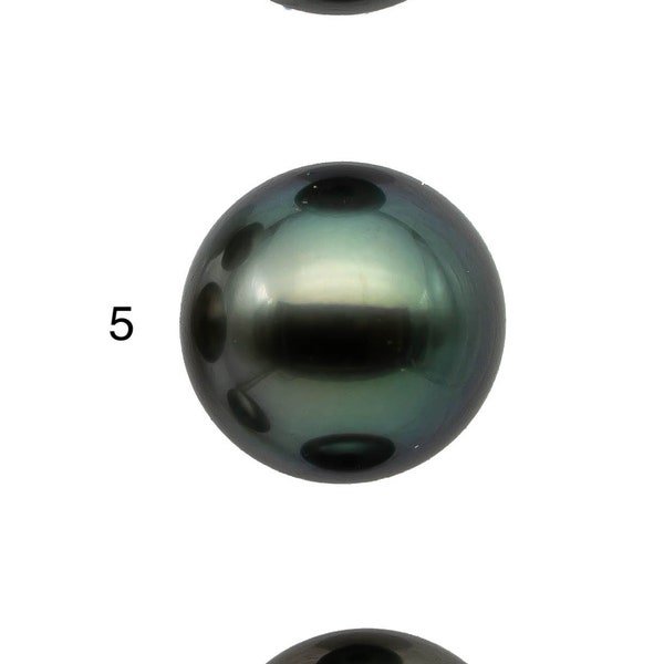 11mm Round Tahitian Pearl Single Loose Piece Natural Color with Extremely Nice Luster, AAA Quality Front Side Smooth and Clean, SKU#1091TH