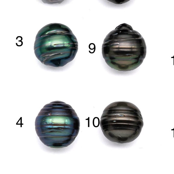 Individual Tahitian Pearl Circle Teardrops with Nice Luster and Blemishes, Loose Single Piece for making Pendent 11-11.5mm, SKU#1078TH