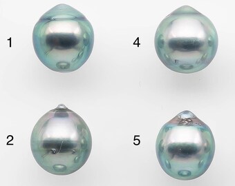 8-9mm High Quality Tahitian Pearl in Silver Blue or Gray Natural Color and Very Nice Luster, Single Piece Loose Undrilled, SKU # 1743TH