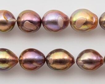 10-12mm Edison Pearl with Scars with High Luster and Natural Colors in Short Strand for Beading or Jewelry Making, SKU # 1329EP