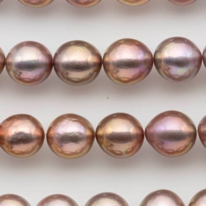11-12mm Round Edison Pearl with Nice Luster in Freshwater Natural Color for Jewelry Making, SKU # 1235EP