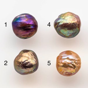 11-12mm Edison Pearl Near Round or Drop with Amazing Iridescence Luster and All Natural Colors, Undrilled or Large Hole, SKU # 1804EP