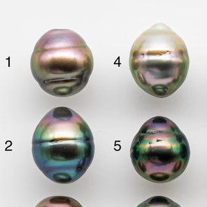 10-11mm Colorful Tahitian Pearl Single Piece Drop in Natural Color and High Luster with Minor Blemishes, Loose Undrilled, SKU # 1824TH