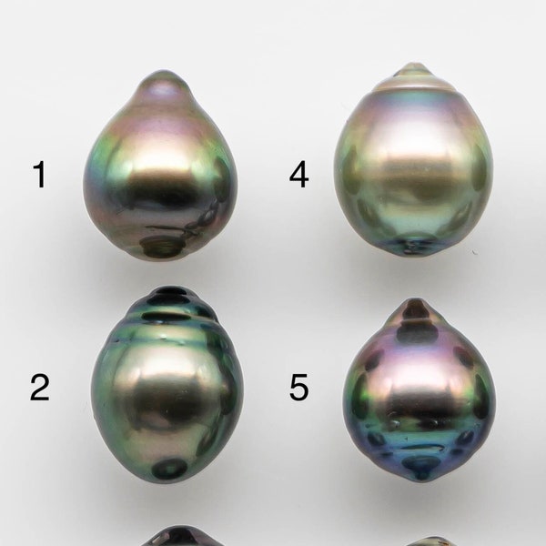 10-11mm Tahitian Pearl Drop Undrilled Loose Single Piece in High Luster and Natural Color with Minor Blemishes, SKU # 1820TH