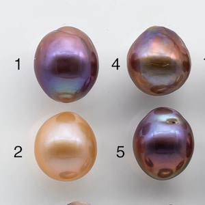 11-12mm Single Edison Pearl Undrilled Loose Piece with Extremely Nice Luster in Natural Color Freshwater Pearl Drops, SKU # 1930EP