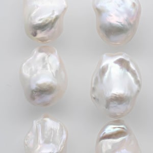16-18mm Baroque Pearl Loose Pair Undrilled with High Luster and Back Side also Smooth, for Making Earring, SKU # 1352BA