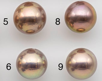 Perle Edison unique de 12 à 13 mm entièrement percée dans une couleur rose ou dorée naturelle avec un lustre élevé pour la fabrication de perles ou de bijoux, SKU # 1305EP