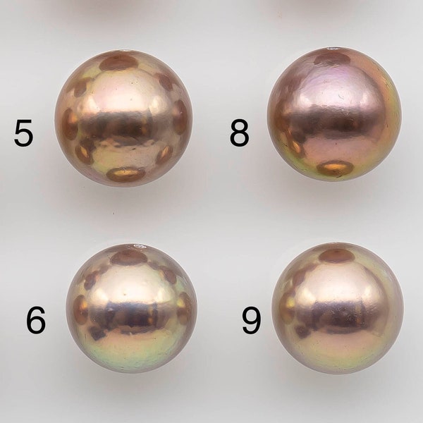 12-13mm Edison Pearl Single Fully Drilled in Natural Pink or Gold Tone Color with High Luster for Beading or Jewelry Making, SKU # 1305EP