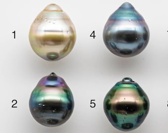 10-11mm Undrilled Drop Tahitian Pearl in High Luster and Natural Color with Minor Blemishes, Loose Single Piece, SKU # 1823TH