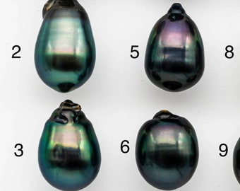 Perle de Tahiti non percée en forme de goutte de 10 à 11 mm, pièce unique, couleur naturelle et lustre élevé, SKU # 1487TH