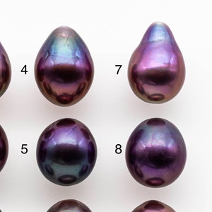 11-12mm Gorgeous Edison Pearl Near Round or Drop with Natural Metallic Purple Color and Amazing Luster, Undrilled or Large Hole, SKU# 1808EP