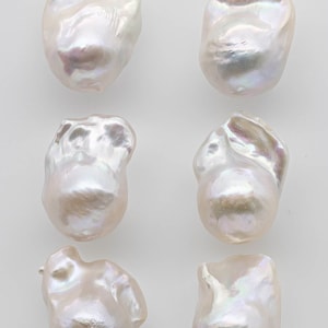 13-16mm Baroque Pearl Undrilled Loose Pair with High Luster Front and Back, for Making Earring, SKU # 1353BA