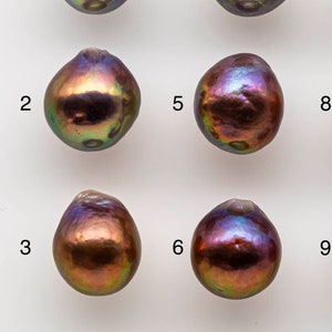 Iridescence 10-11mm Edison Pearl Drops with Intensive Luster and Rare Natural Colors in Undrilled or Large Hole, SKU # 1786EP