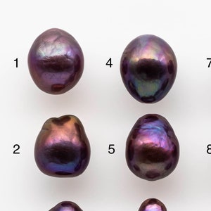 11-12mm Drop Edison Pearl in Amazing Natural Deep Purple and Beautiful Luster, Choose from Undrilled to LargeHole, SKU # 1802EP