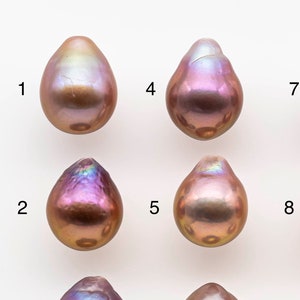 11-12mm Drop Edison Pearls in Natural Pink Colors with Beautiful Luster, Choose from Undrilled to Large Hole, SKU # 1799EP