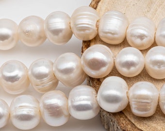 9-10mm Large Hole Freshwater Pearl in 8 inch Strand for Jewelry Making, 1.8mm Hole, SKU# 1130FW