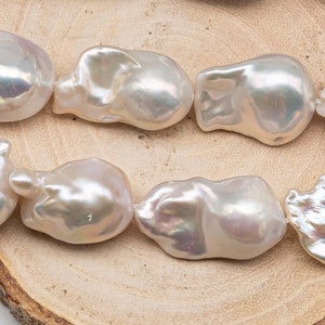 Freshwater Baroque Pearl Strands in Mixed Size from 11mm x 14mm up to 18mm x 33mm with High Luster and Full Strand, SKU # 1426BA