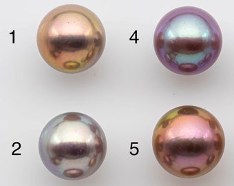 12-13mm Single Piece Edison Pearl Round Undrilled with Natural Colors and High Lusters with Minimum Blemish for Jewelry Making, SKU # 1315EP