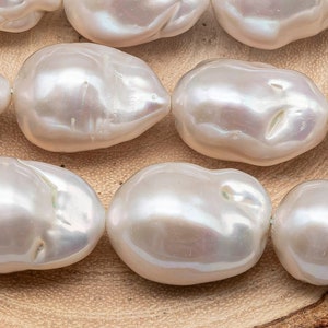 12-14mm Baroque Pearl with Nice Luster in Natural White Color, From 12x15mm up to 14x23mm, 4 Inch Strand or Full Strand, SKU # 1420BA