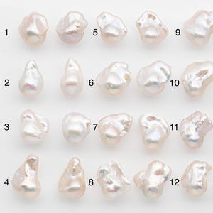 17-20mm White Baroque Pearl Matching Pair, High Luster Freshwater Pearls for Earrings or Jewelry Making, No Hole Loose, SKU # 2616BA