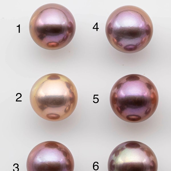 12-13mm Edison Pearl Loose Single Piece Undrilled Round with High Luster and Natural Colors for Beading or Jewelry Making, SKU # 1316EP