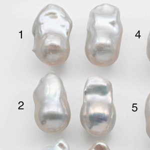 11-12mm Small Baroque Pearl Loose Pair Undrilled Elongated, Both Side Smooth and High Luster for Making Earring, SKU # 1355BA