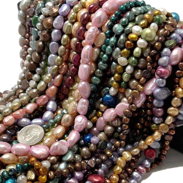 Assorted Freshwater Pearls, Mix Pearls with Different Sizes, Colors and Shapes, Random Colors without Color Selections, MIX001