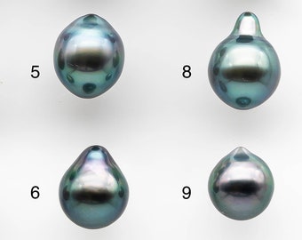 8-9mm Tahitian Pearl Drop with High Luster and Natural Color, Loose Single Piece Undrilled, SKU # 2044TH