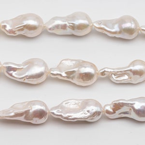10-12mm Baroque Pearl Small Size Elongate Flameball Pearl Beads with Beautiful Luster, Difficult to Find Pieces, Full Strand, SKU# 1114BA