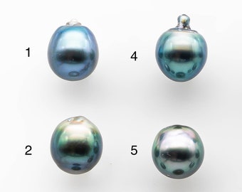 8-9mm Tahitian Pearl Drop with High Luster and Natural Color with Minor Blemishes, Loose Single Piece Undrilled, SKU # 2045TH