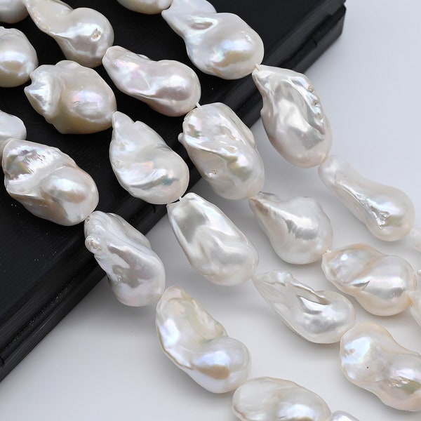 Large Baroque Pearls, Fireball Pearl in White with Gorgeous Luster, 14x18mm to 18x29mm, Single Piece or Full Strand, SKU# 1021BA