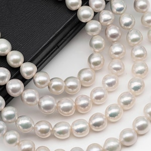 11-13mm Near Round Edison Pearl Strand with High Luster and White Colors, SKU # 2404EP