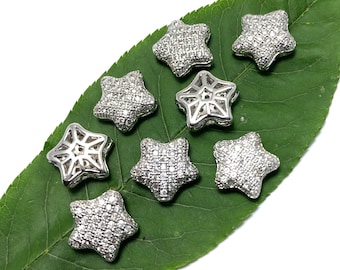 CZ Micro Pave Beads Star Beads, 11x12x4.5mm, CZPB024 - Etsy