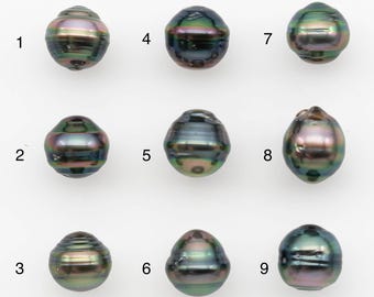 Perle de Tahiti 10-11 mm, non percée, non percée, très lustré et pour la fabrication de bijoux, SKU # 2695TH