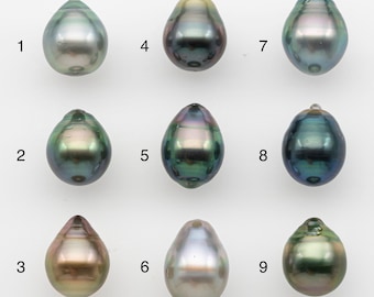 Perle de Tahiti 10-11 mm, non percée, non percée, très lustré et pour la fabrication de bijoux, SKU # 2826TH