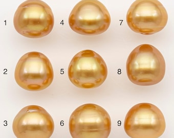 11-12mm South Sea Pearl in Natural Color with High Luster, Loose Pearl, Undrilled for Jewelry Making, SKU # 3207GS