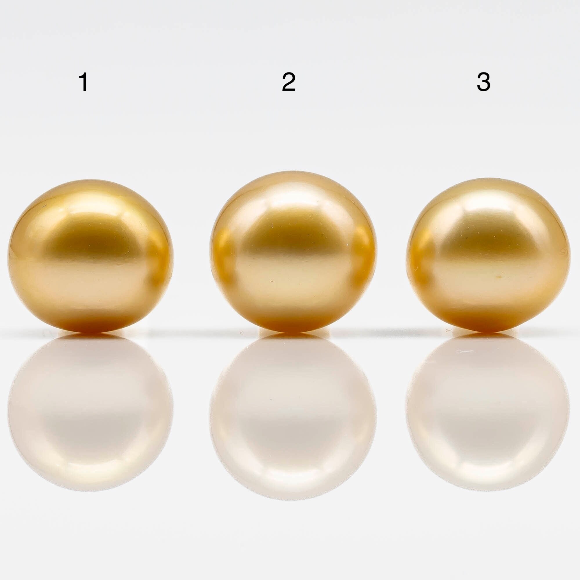 Shell Pearl Golden Round Beads 10mm ~ 16 Strand
